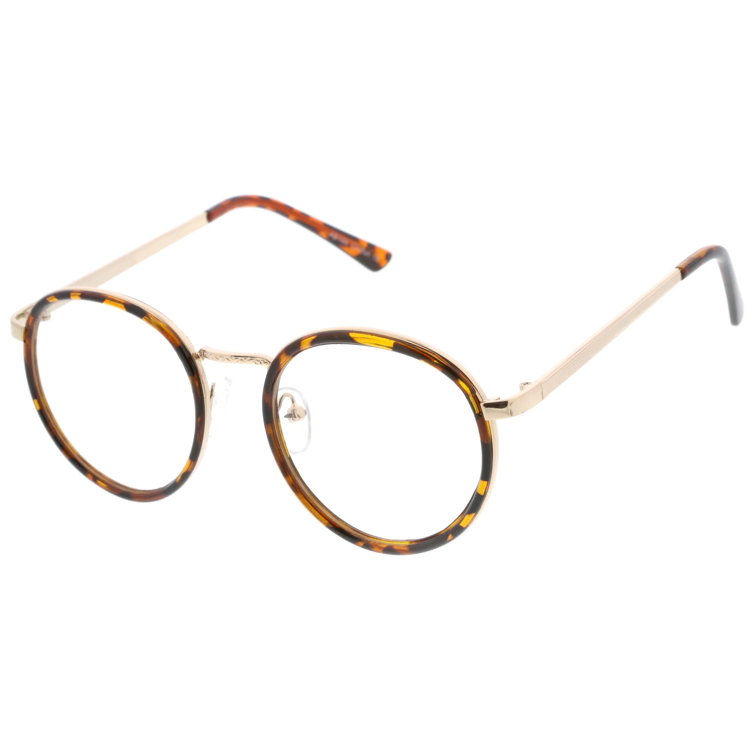 Vintage Round Dapper Clear Lens Glasses A889