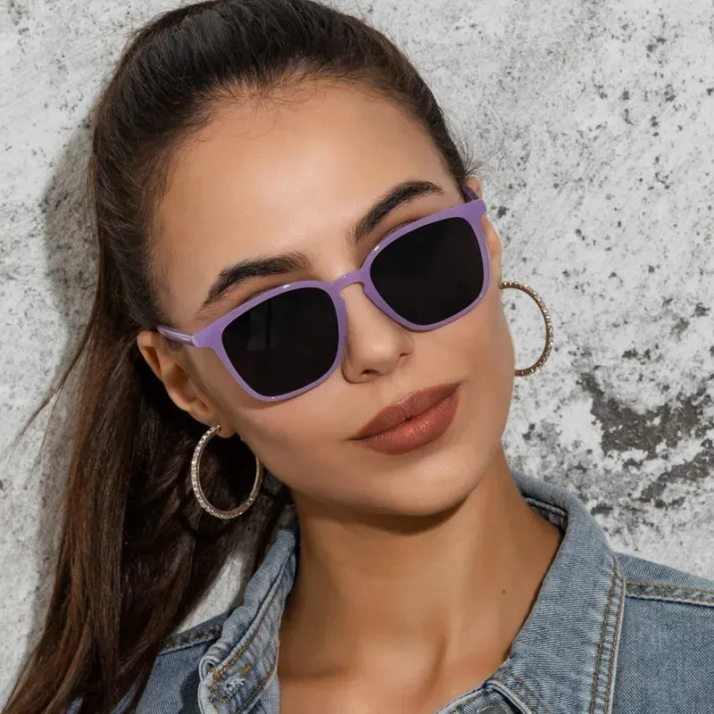 Vintage Square Sunglasses Mirror Retro Shades for Women