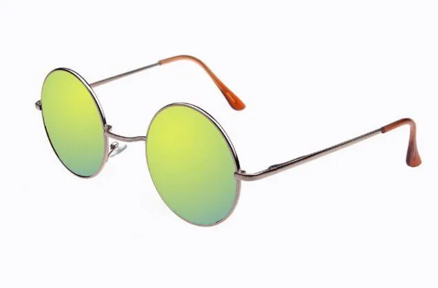Vintage Steampunk Round Designer Metal Coated Women Sunglasses