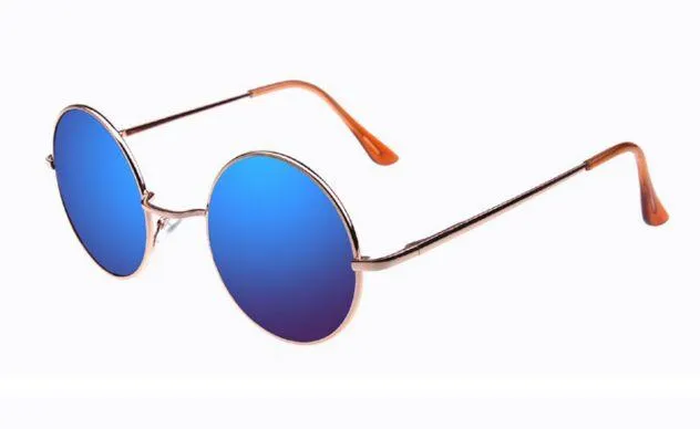 Vintage Steampunk Round Designer Metal Coated Women Sunglasses