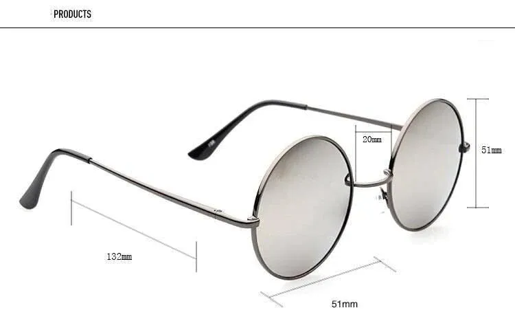 Vintage Steampunk Round Designer Metal Coated Women Sunglasses
