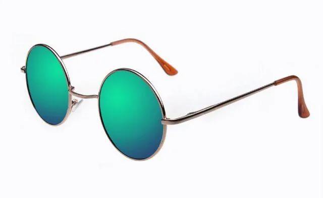 Vintage Steampunk Round Designer Metal Coated Women Sunglasses