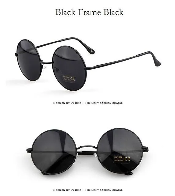 Vintage Steampunk Round Designer Metal Coated Women Sunglasses