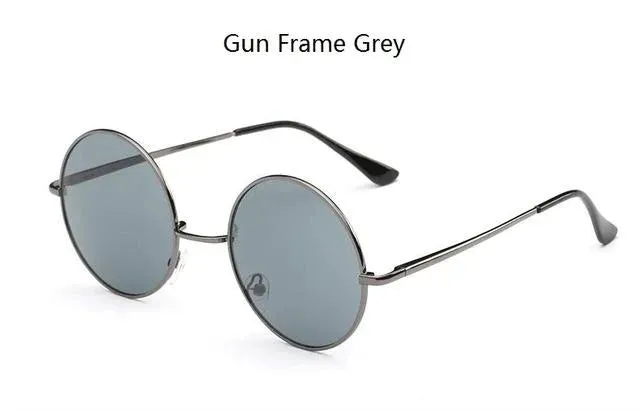 Vintage Steampunk Round Designer Metal Coated Women Sunglasses