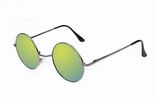 Vintage Steampunk Round Designer Metal Coated Women Sunglasses