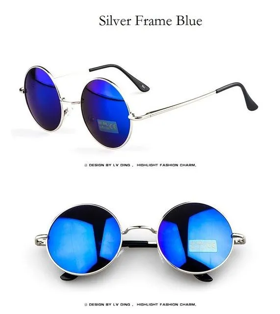 Vintage Steampunk Round Designer Metal Coated Women Sunglasses