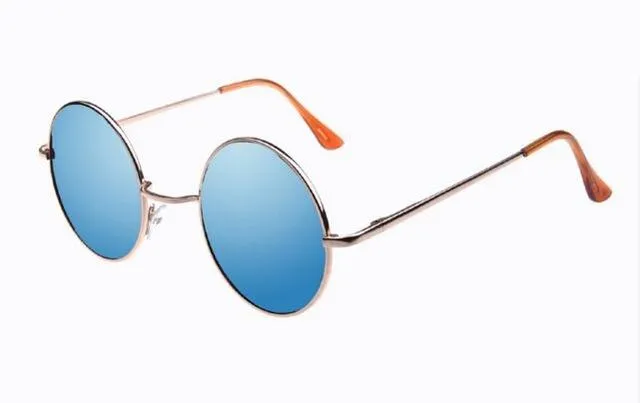 Vintage Steampunk Round Designer Metal Coated Women Sunglasses
