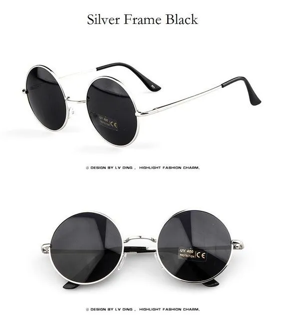 Vintage Steampunk Round Designer Metal Coated Women Sunglasses