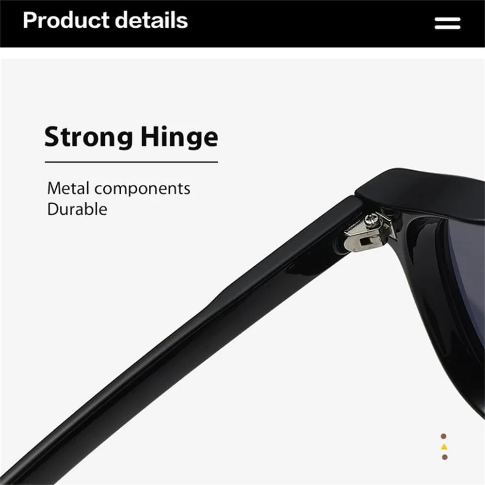 Vintage Thick Frame Round Sunglasses UV400(1,One Size)