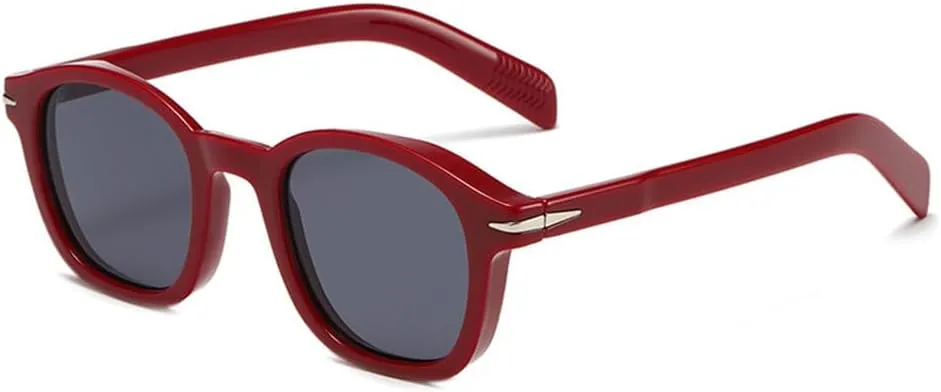 Vintage Thick Frame Round Sunglasses UV400(1,One Size)