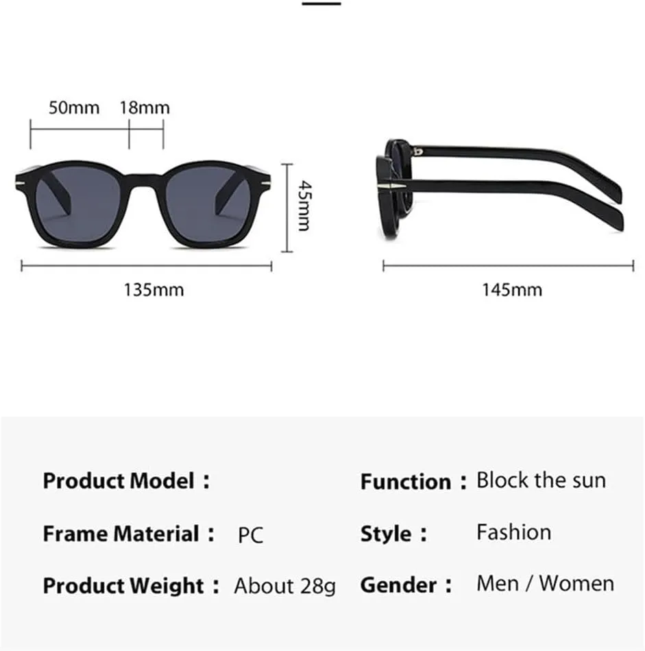 Vintage Thick Frame Round Sunglasses UV400(1,One Size)