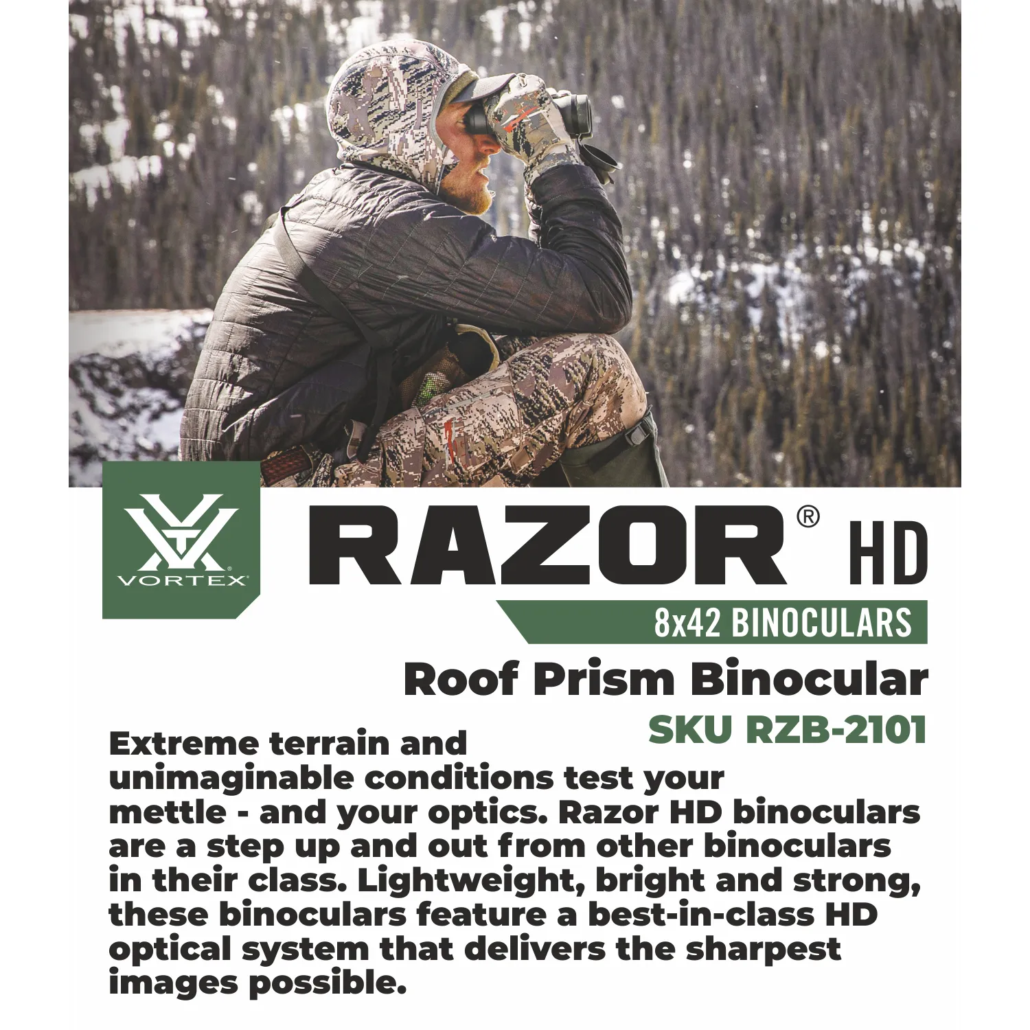 Vortex Optics Razor HD 8x42 Roof Prism Binocular (RZB-2101)