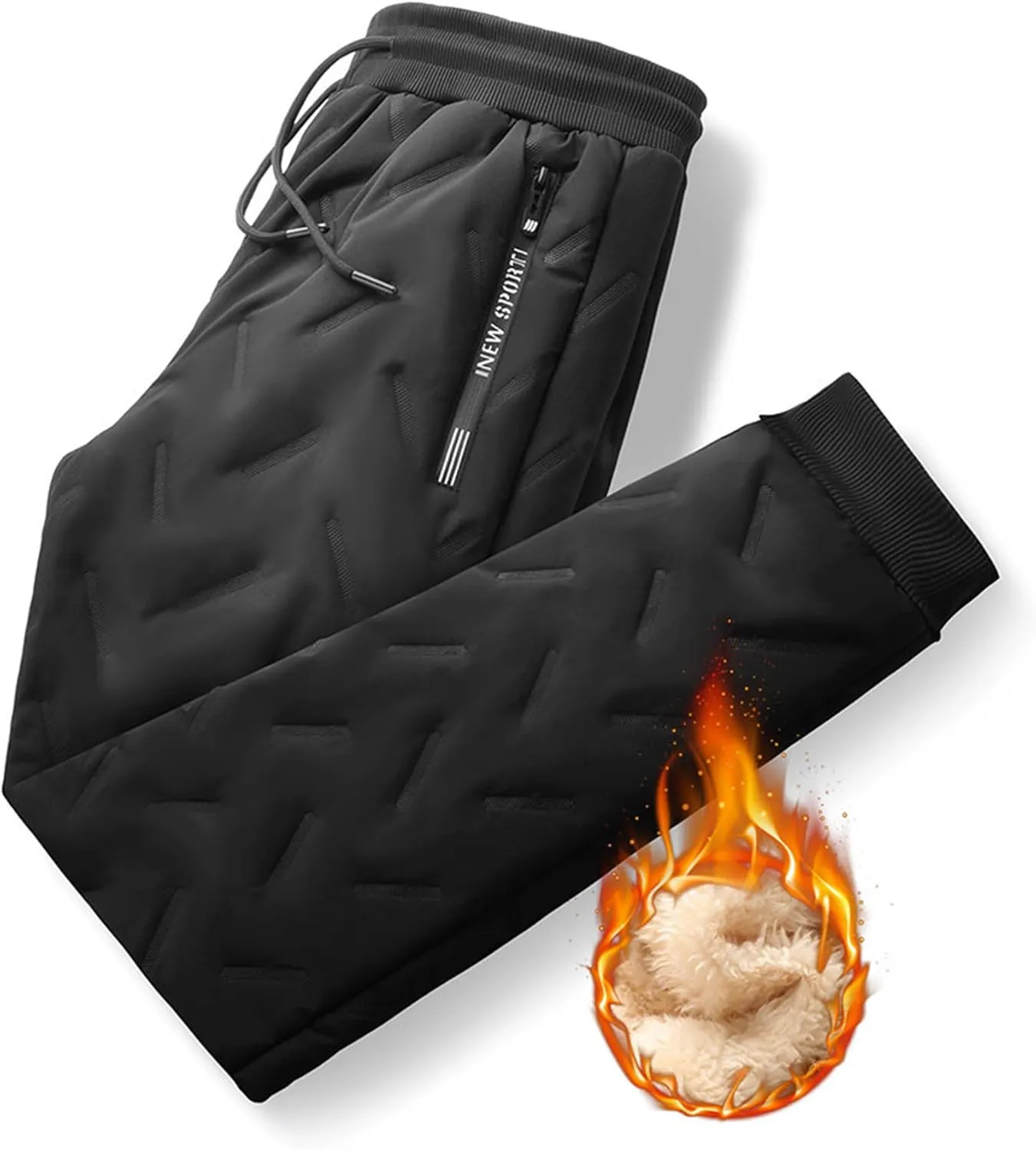 Waterproof Fleece Lined Snow Pants for Men with Jolly Snow Pants Fleeceactive Lambswool Joggers for Outdoor Activities