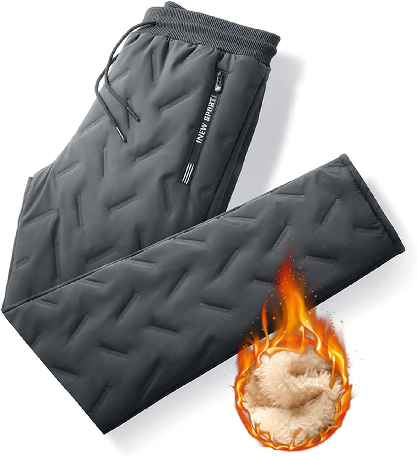 Waterproof Fleece Lined Snow Pants for Men with Jolly Snow Pants Fleeceactive Lambswool Joggers for Outdoor Activities