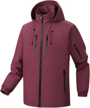 Waterproof Rain Jackets for Men Fall Hooded Anorak Lightweight Outdoor Windbreaker Outdoor Hiking Travel Rain Coat