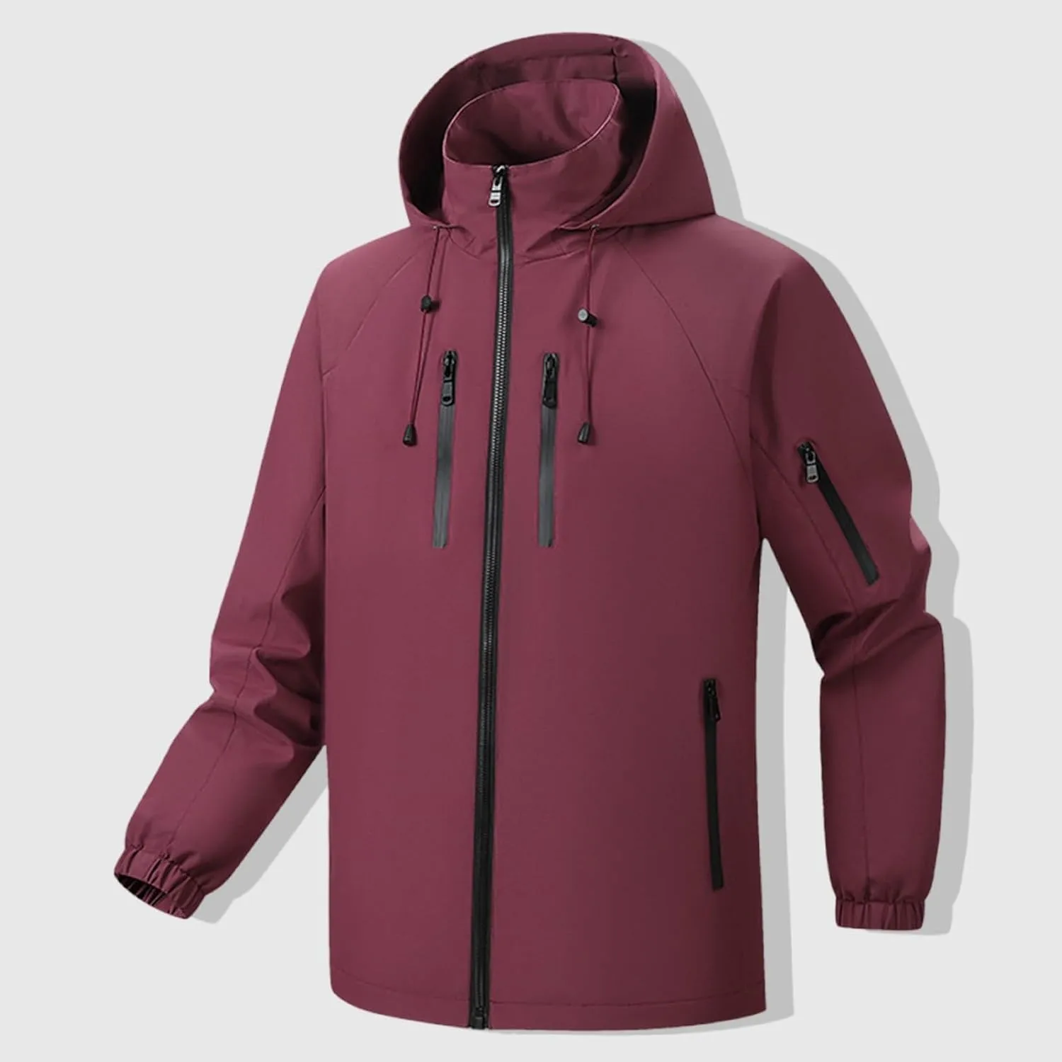 Waterproof Rain Jackets for Men Fall Hooded Anorak Lightweight Outdoor Windbreaker Outdoor Hiking Travel Rain Coat