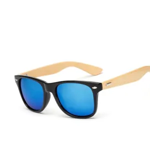 West Louis™ Retro Bamboo Wood Classic Wayfarer Style Sunglasses