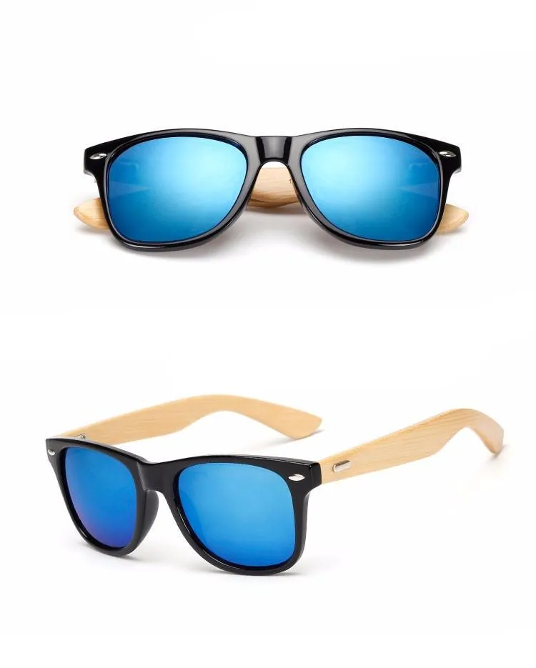 West Louis™ Retro Bamboo Wood Classic Wayfarer Style Sunglasses