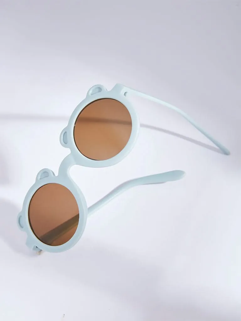 Westside Accessories Light Blue Teddy Ear Round Frame Sunglasses