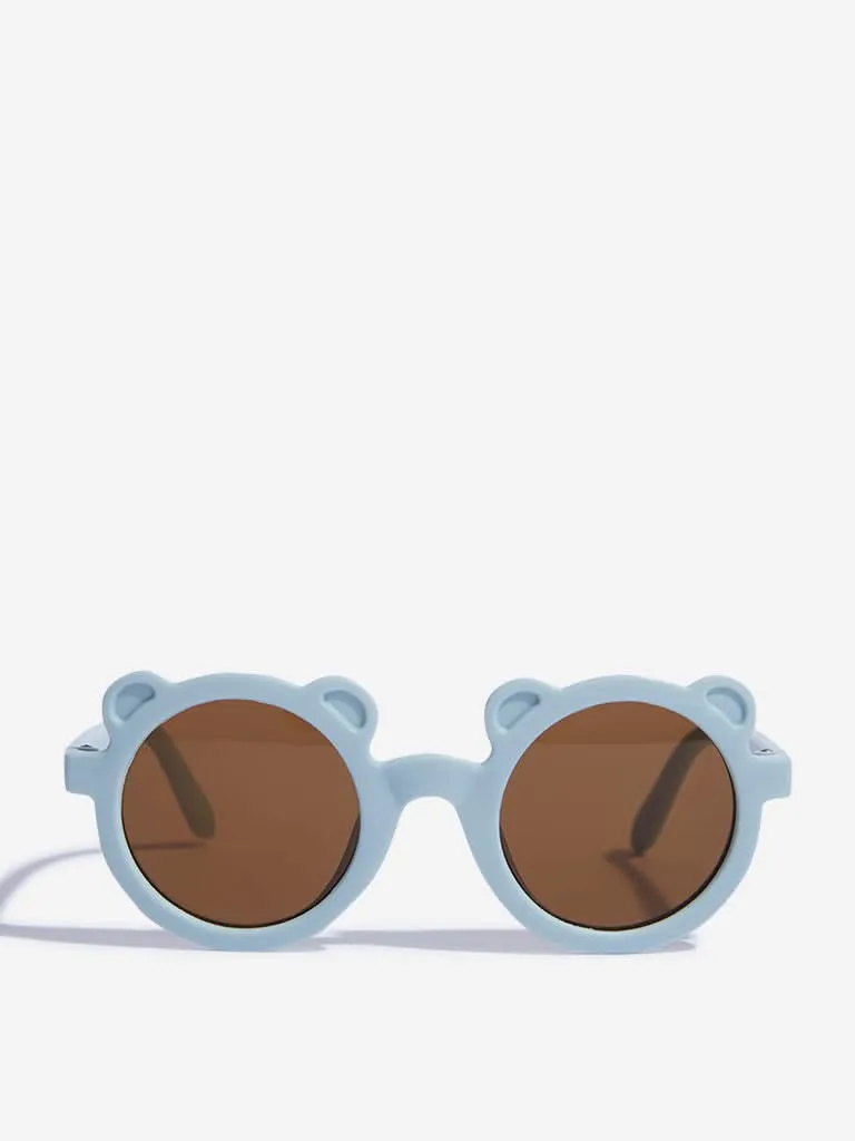 Westside Accessories Light Blue Teddy Ear Round Frame Sunglasses