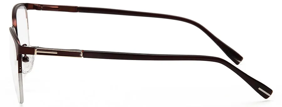 Wine Wayfarer Glasses Half - Rim Metal Frame for Women