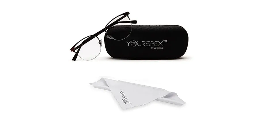 Wine Wayfarer Glasses Half - Rim Metal Frame for Women