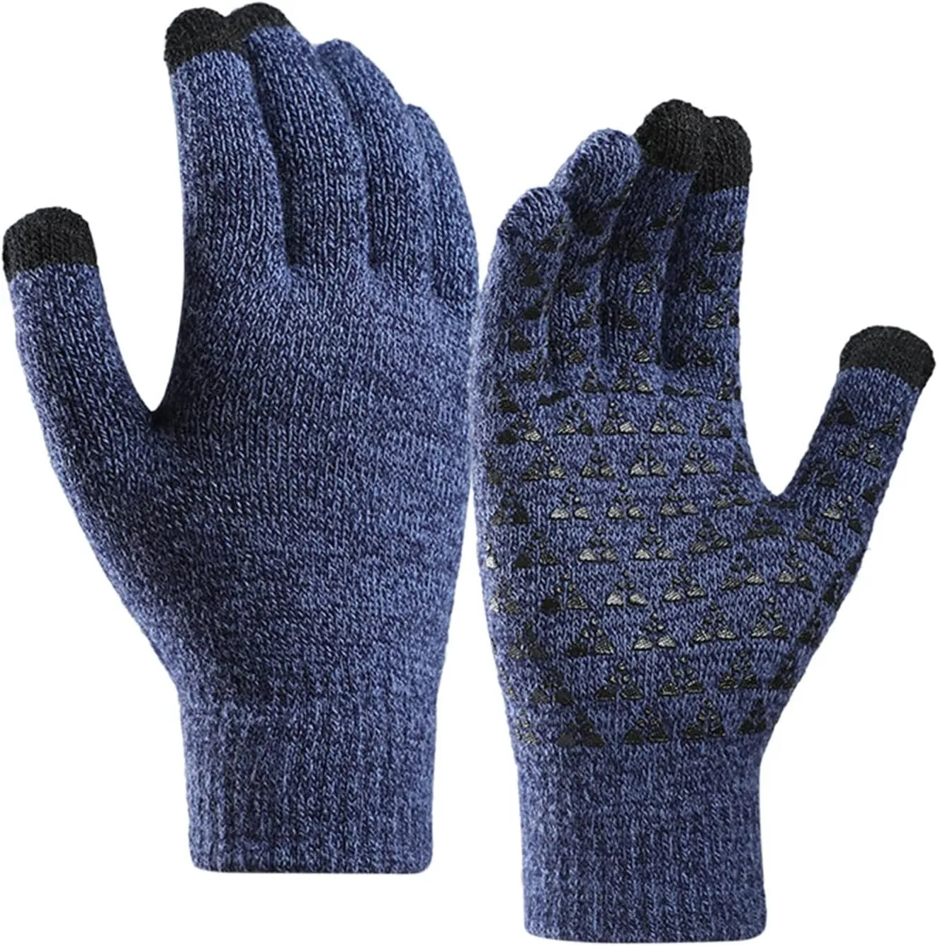 Winter Gloves Men,Thermal Knit Lining Full Fingers Touch Screen Cotton Gloves for Hiking Cold Weather Driving Kids