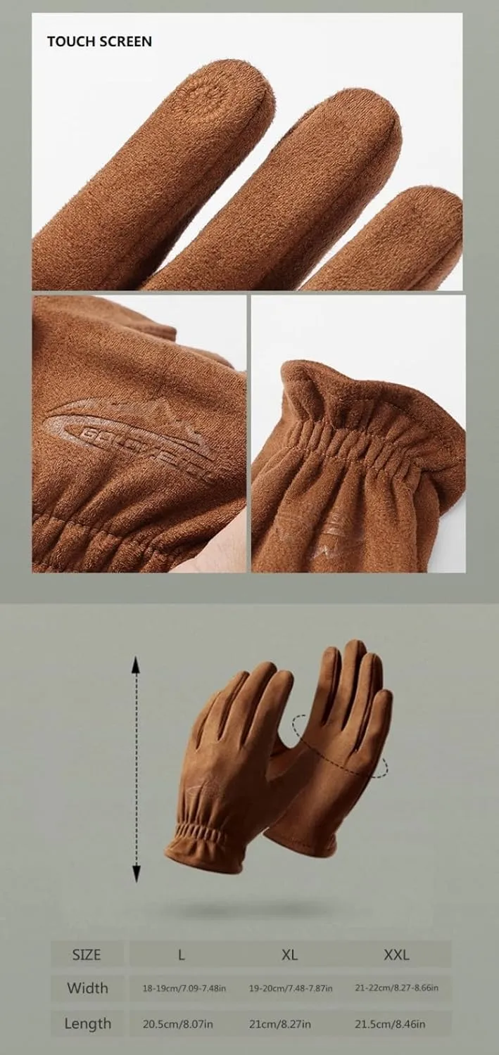 Winter Gloves Touch Screen Texting Cold Weather Warm Windproof Thermal for Men Running Cycling Driving Hiking Skiing