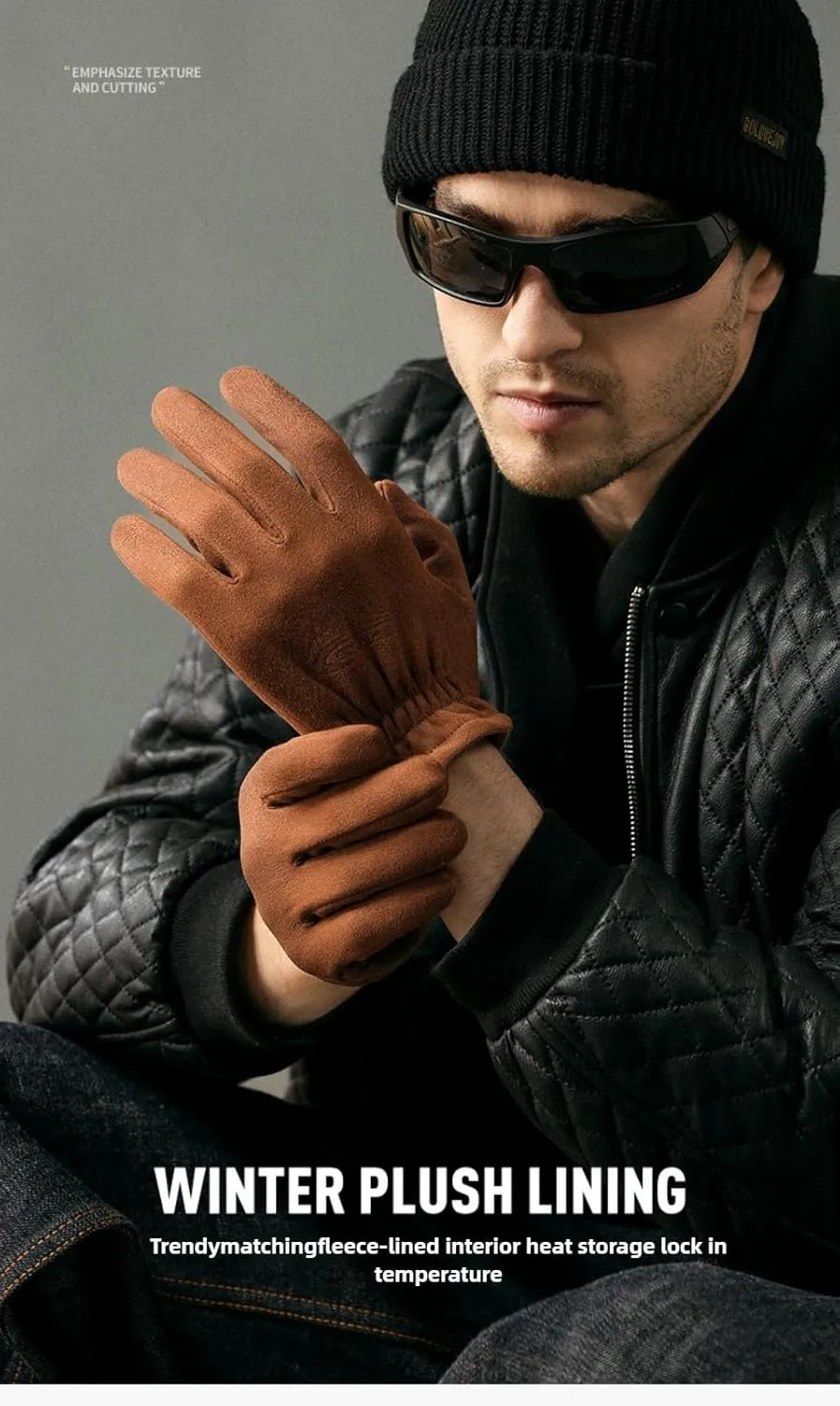 Winter Gloves Touch Screen Texting Cold Weather Warm Windproof Thermal for Men Running Cycling Driving Hiking Skiing