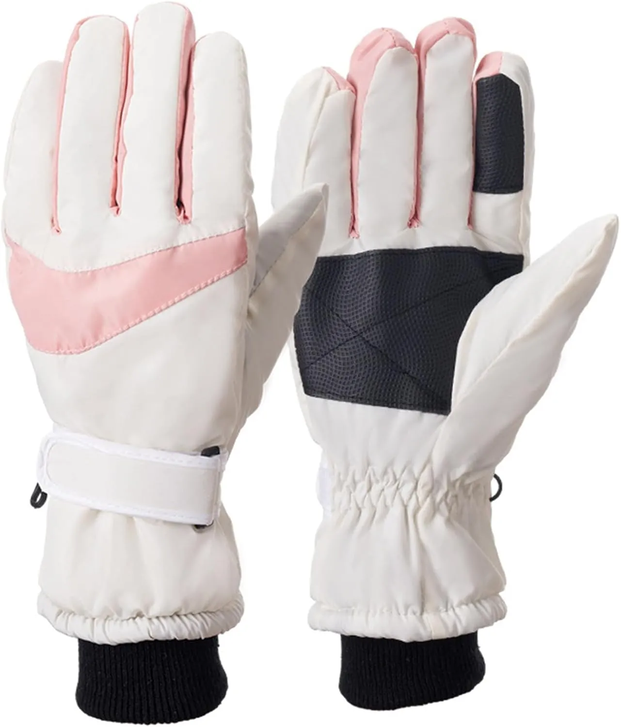 Winter Gloves Women,Full Fingers Touch Screen Thermal Fleece Lining Cotton Gloves for Driving Hiking Skiing Kids