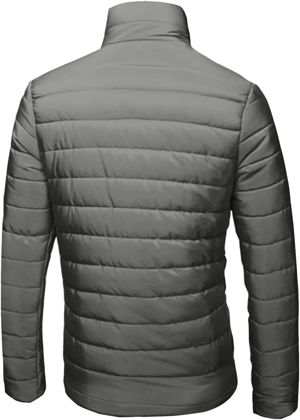 Winter Jacket for Men Casual Solid Color Stand Collar Chunky Jackets Long Sleeve Full Zip Lightweight Warm Coats