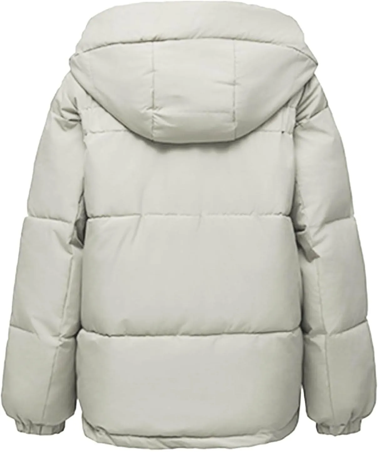 Winter Puffer Jacket for Women Warm Down Coats Zipper Hooded Outerwear Parkas Long Sleeve Overcoats with Pockets