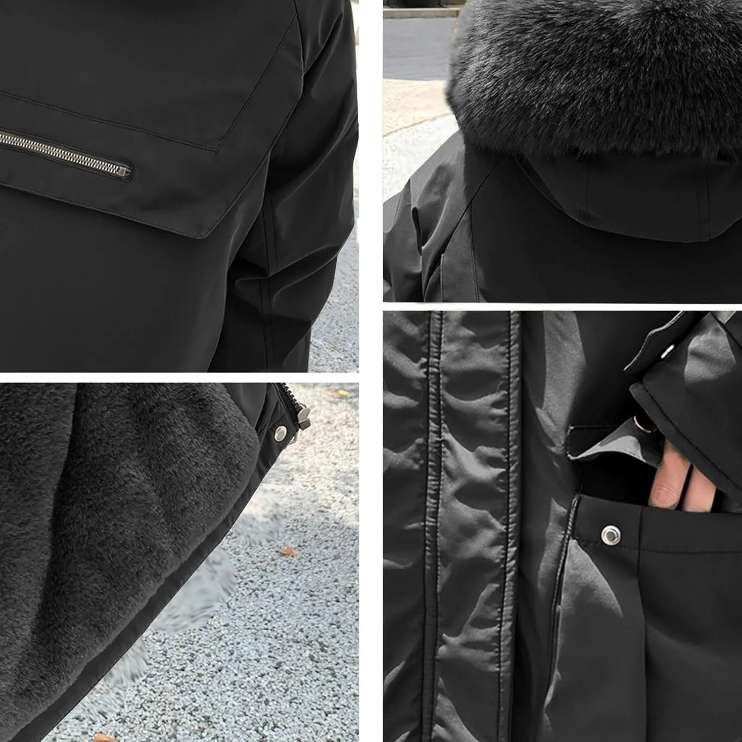 Winter Puffer Jackets Women Warm Down Coat Windproof Puffy Jacket with Faux Fur Hood Snow Parka Fashion Outerwear