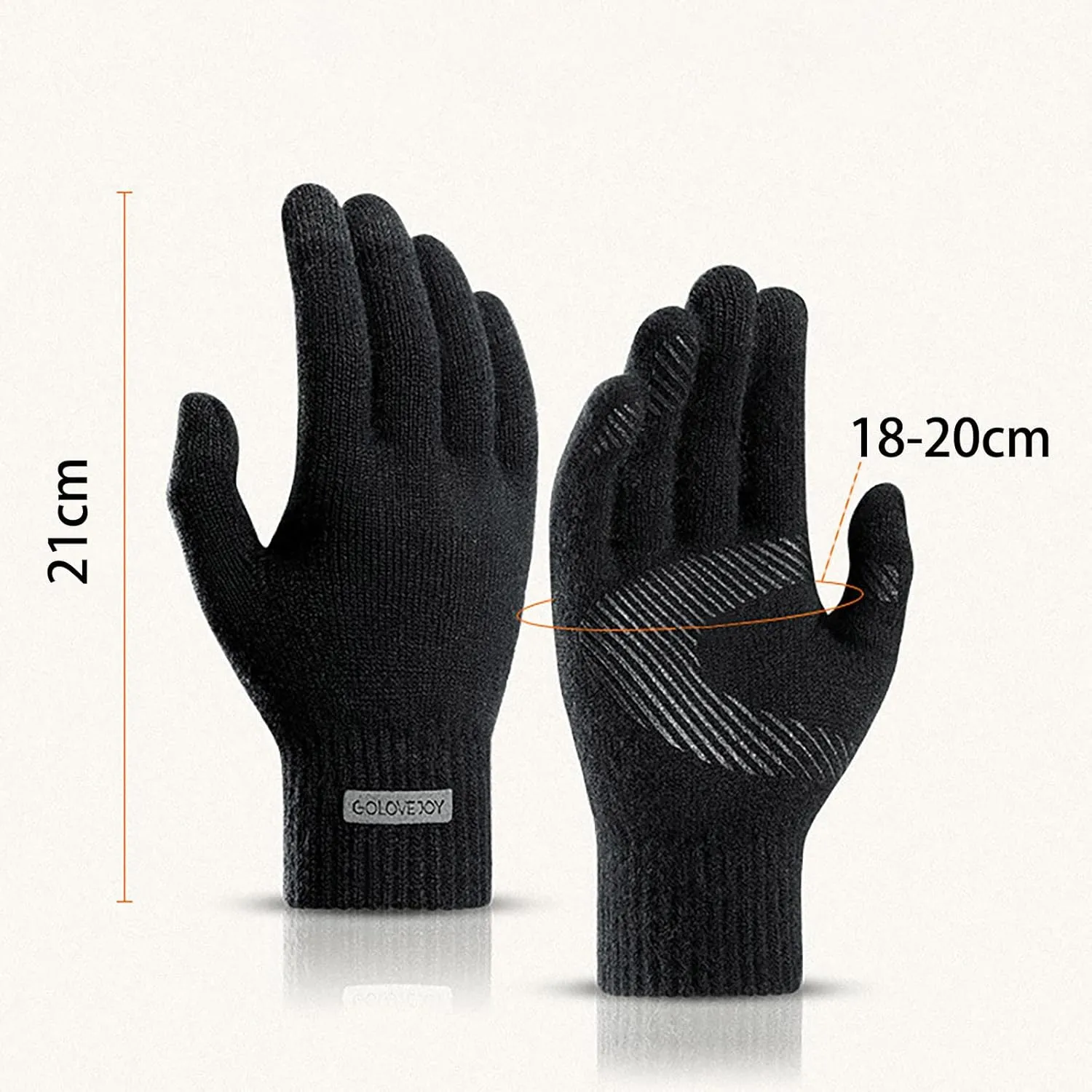 Winter Touchscreen Gloves for Men Women Warm Anti-Slip Touchscreen Lined Knit Glove Christmas Halloween