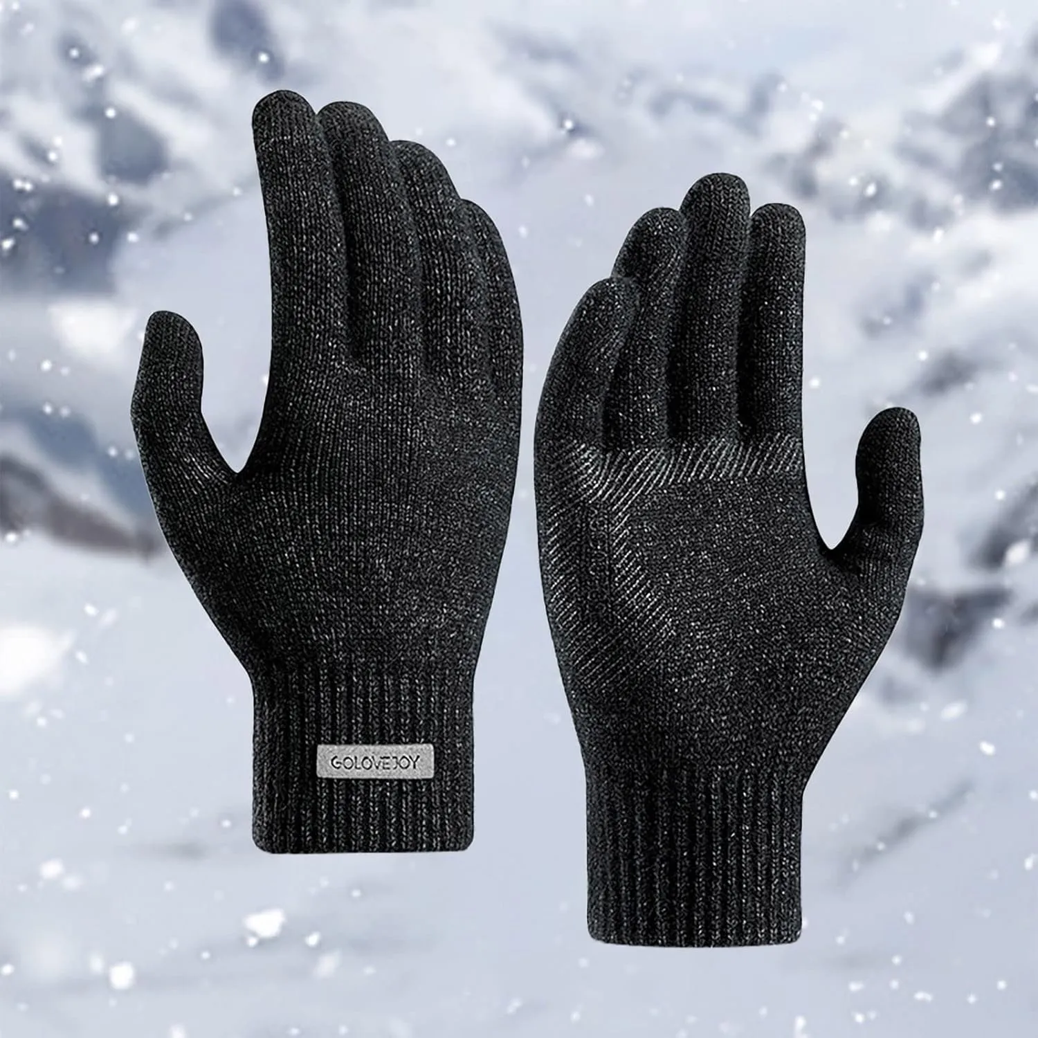 Winter Touchscreen Gloves for Men Women Warm Anti-Slip Touchscreen Lined Knit Glove Christmas Halloween
