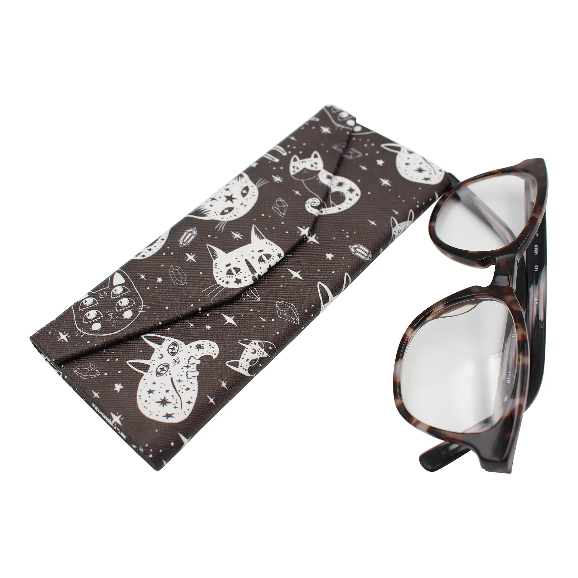 Witchy Cats Glasses Case  - Horror/Halloween - Vegan Leather