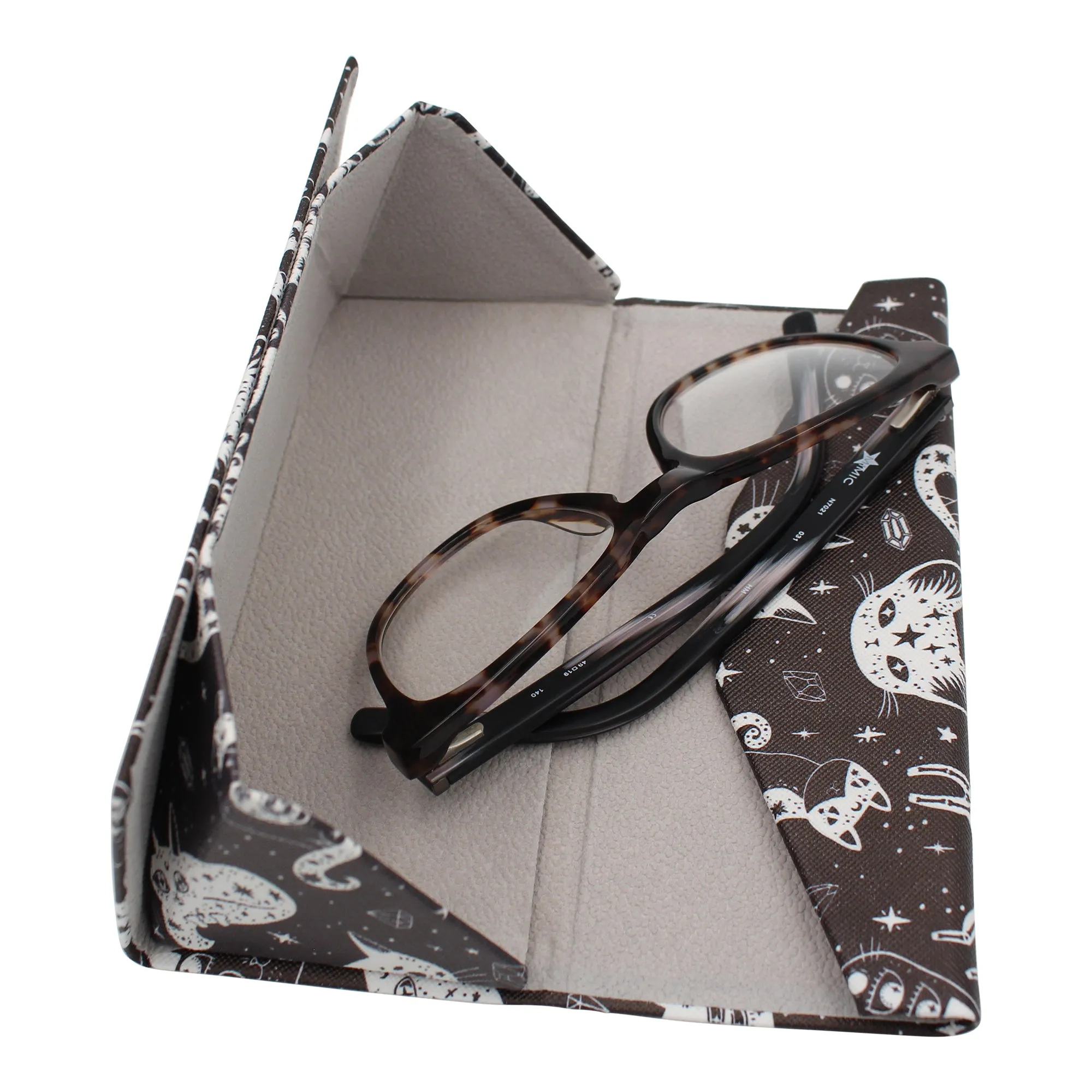 Witchy Cats Glasses Case  - Horror/Halloween - Vegan Leather