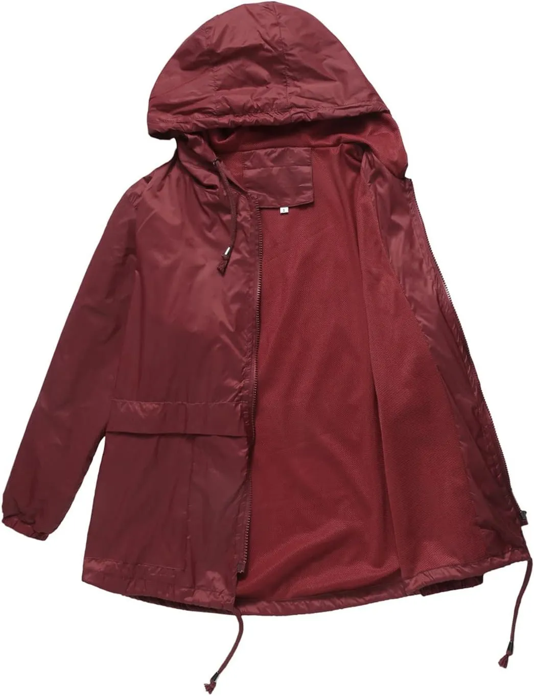 Wkishenl Rain Jacket Women Solid Summer Fall Outdoor Jackets Lightweight Hooded Windproof Trench Coats Zip Raincoat