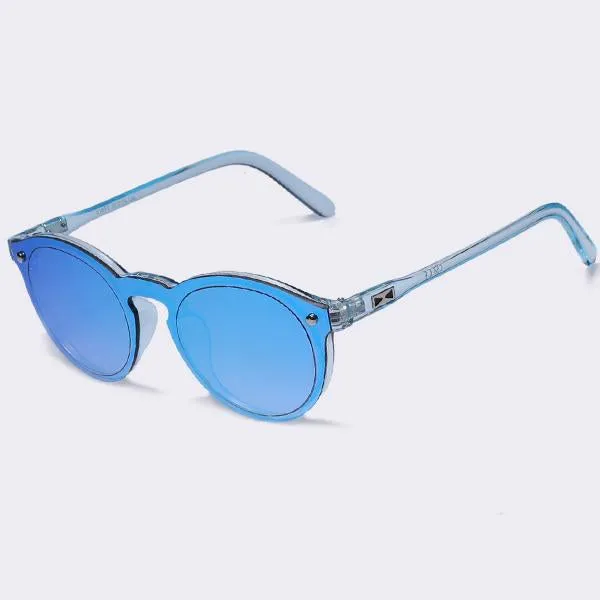 Women Sunglasses Oval Fashion Female Men Retro Reflective Mirror