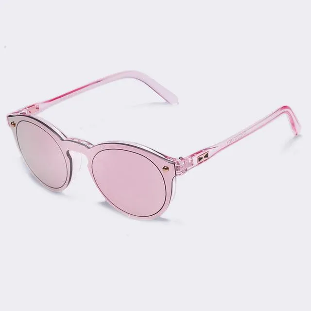 Women Sunglasses Oval Fashion Female Men Retro Reflective Mirror