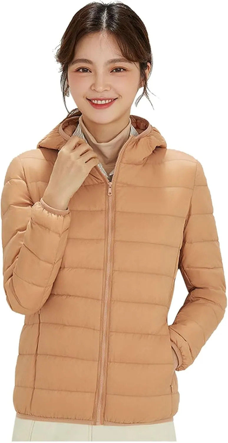Women Warm Lightweight Hooded Windproof Winter Coat With Recycled Insulation Winter Slim Short Winter Ladies