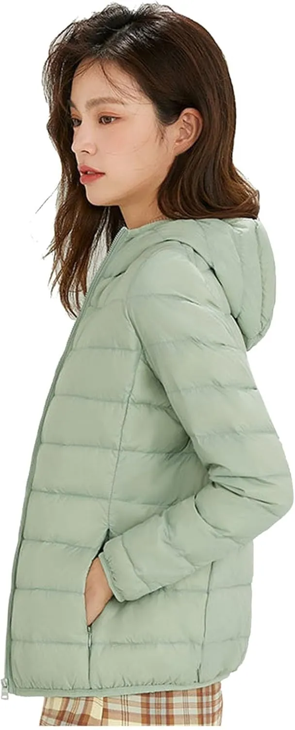 Women Warm Lightweight Hooded Windproof Winter Coat With Recycled Insulation Winter Slim Short Winter Ladies