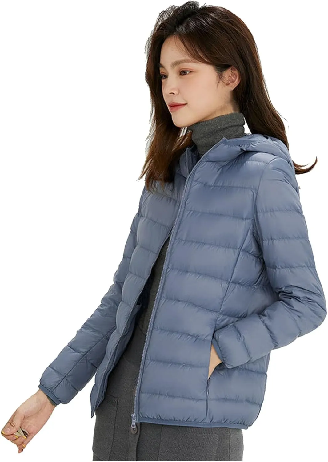 Women Warm Lightweight Hooded Windproof Winter Coat With Recycled Insulation Winter Slim Short Winter Ladies