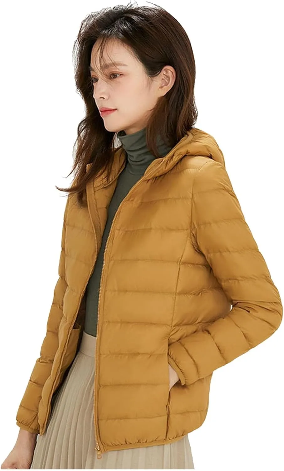 Women Warm Lightweight Hooded Windproof Winter Coat With Recycled Insulation Winter Slim Short Winter Ladies