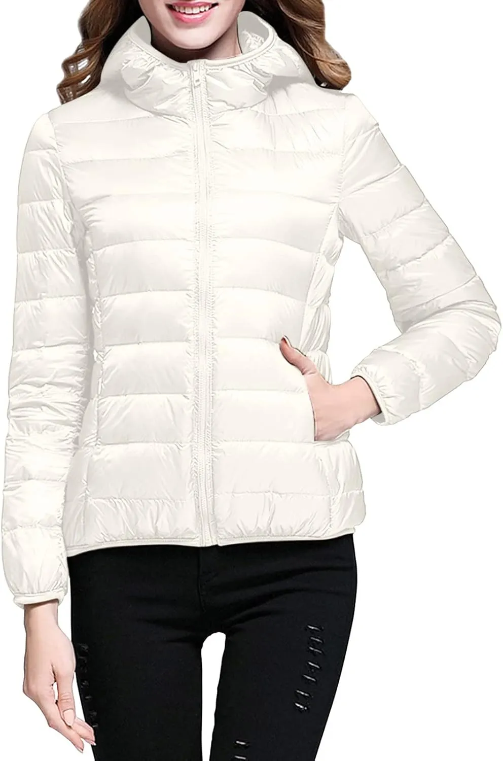Women's 2024 Winter Fashion Clothes Fleece Lined Winter Outerwear Jackets Padded Coat Winter Coats