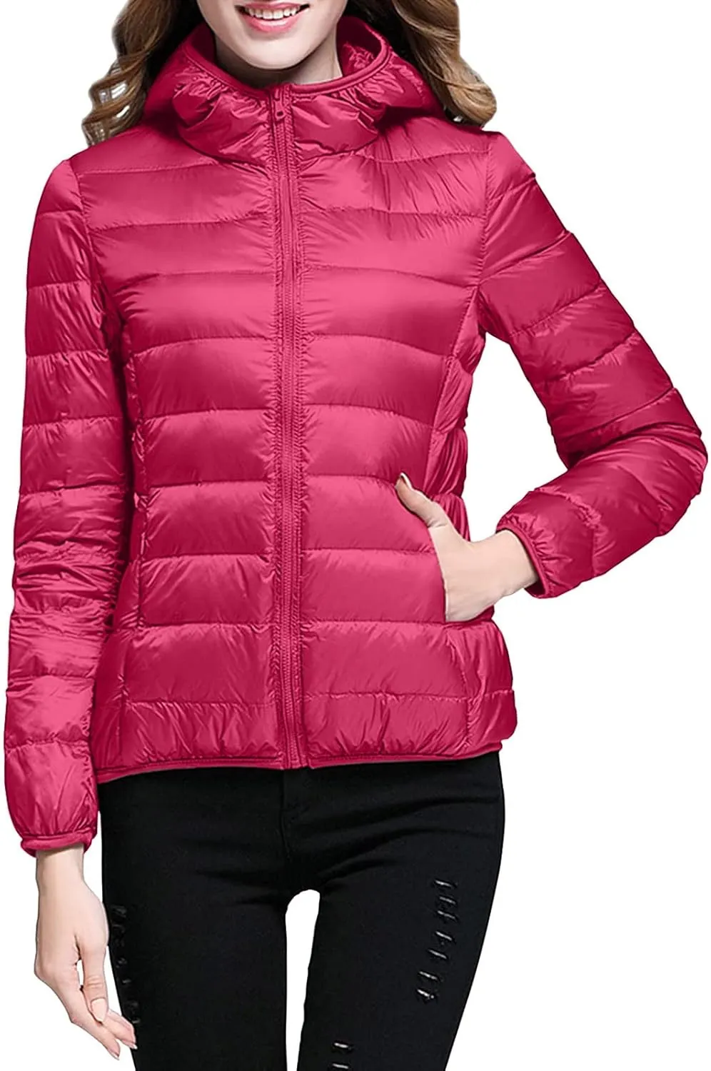 Women's 2024 Winter Fashion Clothes Fleece Lined Winter Outerwear Jackets Padded Coat Winter Coats