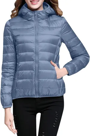 Women's 2024 Winter Solid Color Button Zipper Thicken Down Jackets Coat Outerwear with Faux Fur Removable Hood
