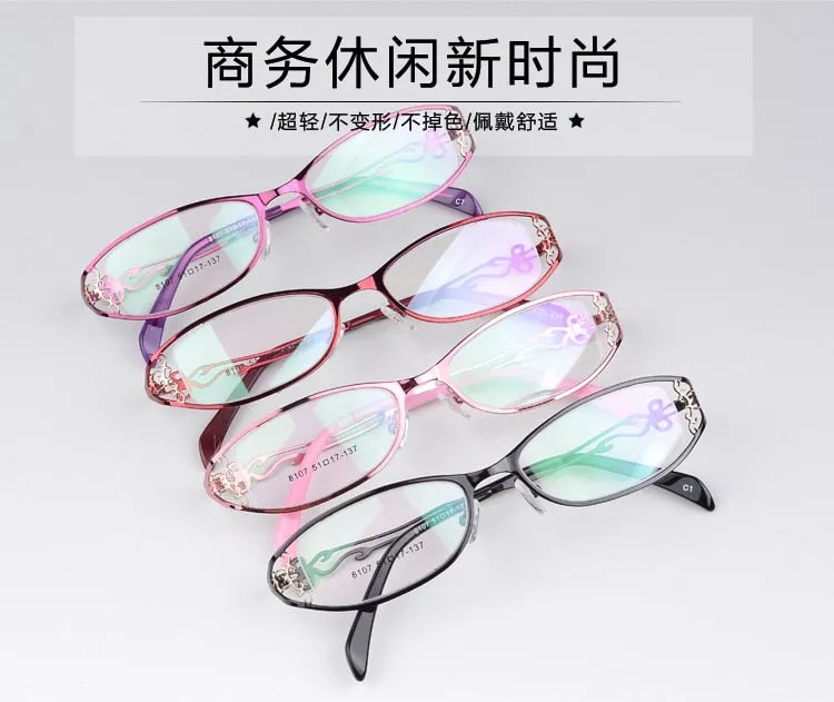 Women's Alloy Frame Full Rim Eyeglasses S8107