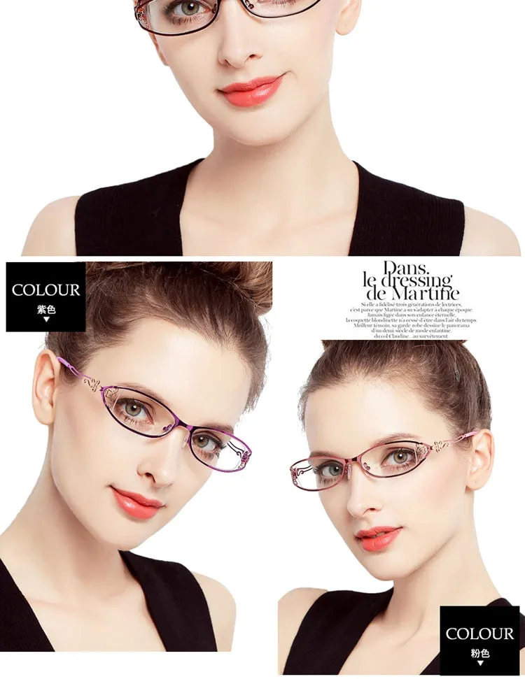 Women's Alloy Frame Full Rim Eyeglasses S8107