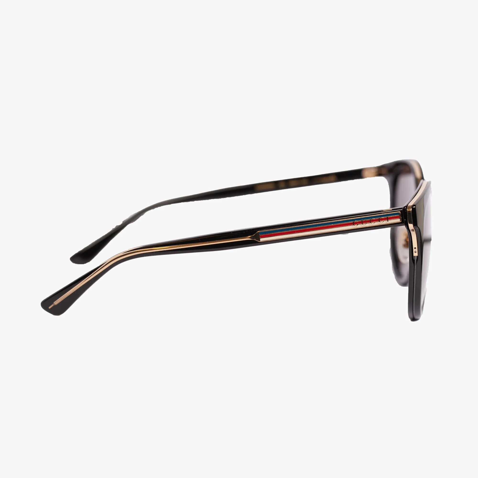 Womens Black Round Acetate Sunglasses